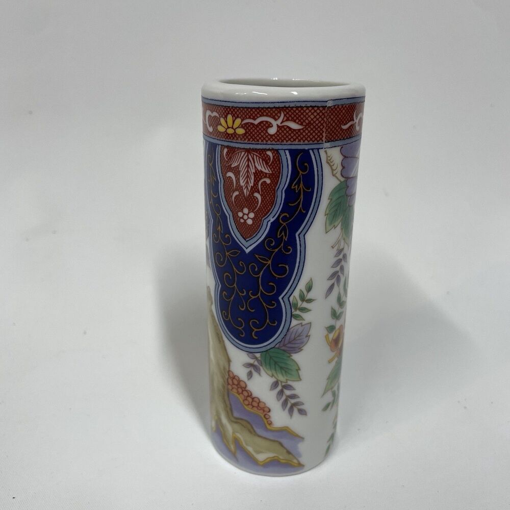 Japanese Imari Porcelain Phoenix Design Vase 5" JAPAN Brush Pot Oriental Bird - Picture 3 of 11